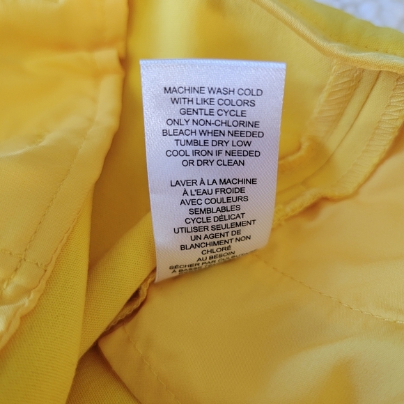 NWT Tahari Yellow Gold Canary Womens Twill Shorts Colorful Summer Size 14 - Picture 7 of 11